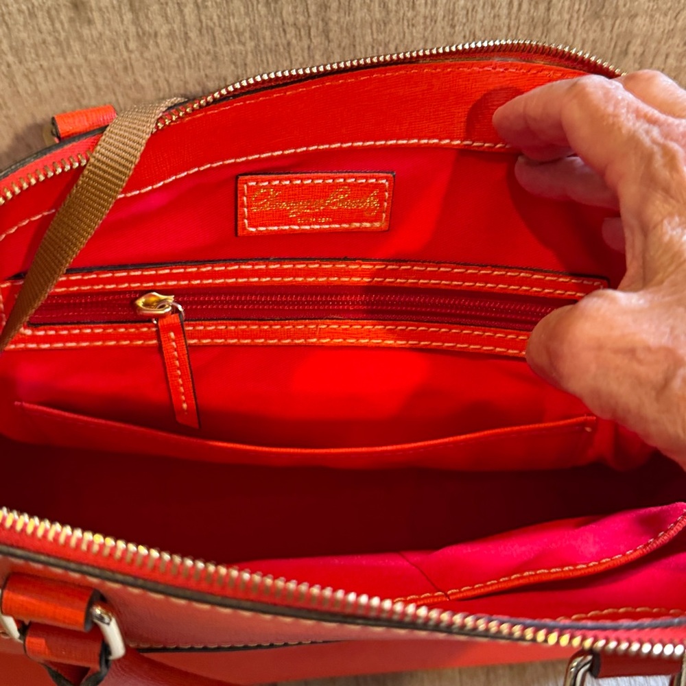 Dooney & Bourke Bold Orange domed Satchel with detachable strap 10 x 12 - Picture 8 of 11